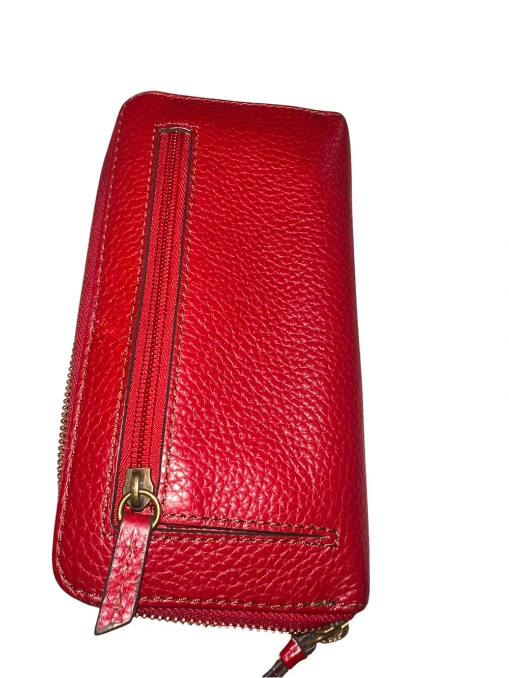 RARE FOSSIL Logan Zip Around Chevron Color-block Leather Wallet Clutch Sept 2014